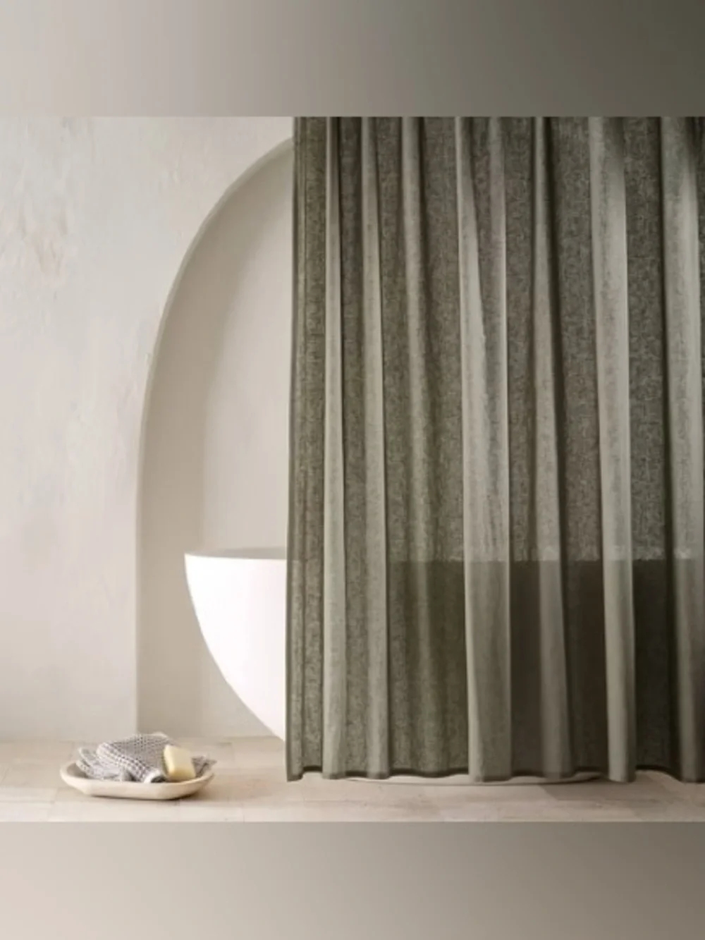 NWT! Casaluna Linen Shower Curtain in Coastal Gray 72” x 72”